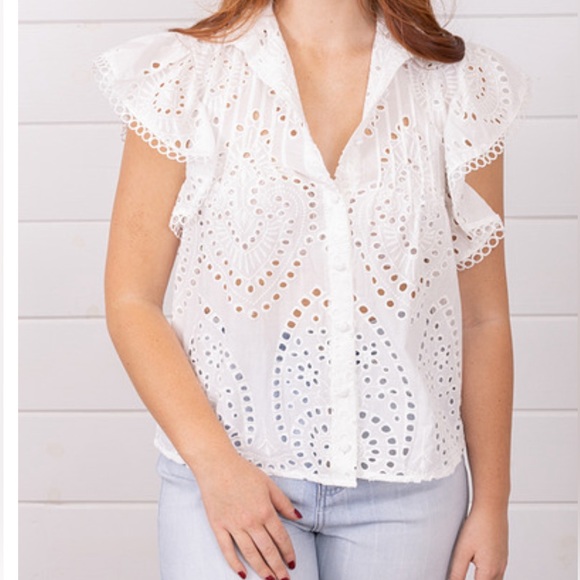 Bishop + Young Gabrielle, flutter sleeve shirt - Picture 1 of 2